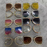 Oversized Rhinestone Pearl Sunglasses