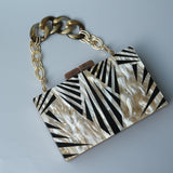 Boho Zebra Acrylic Clutch Bag