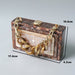 Cream & Brown Marble Box Acrylic Clutch