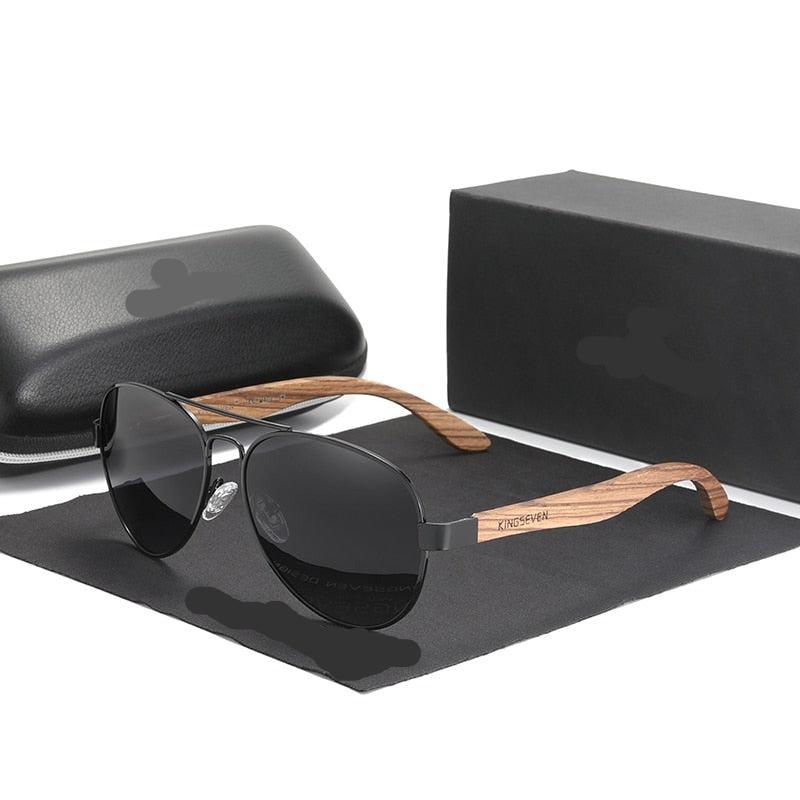 Black Handmade Wood Polarized Sunglasses