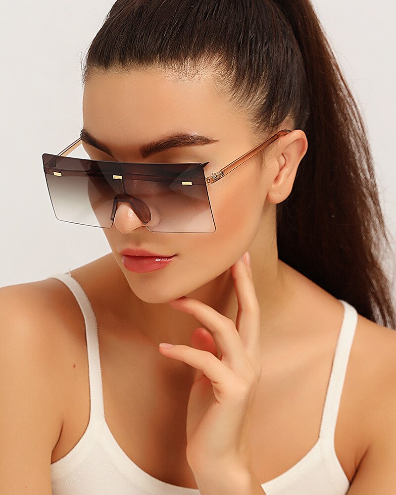 Flat Top Oversized Square Sunglasses