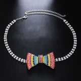 Classic Rhinestone Bow Tie Necklace