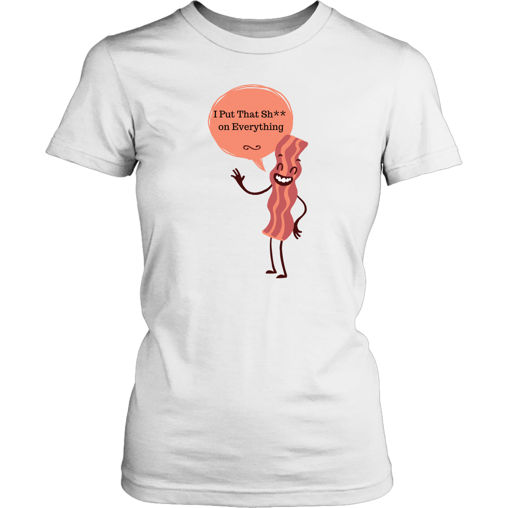 Bacon Women's Unisex T-Shirt - White | Shop Sassy Chick