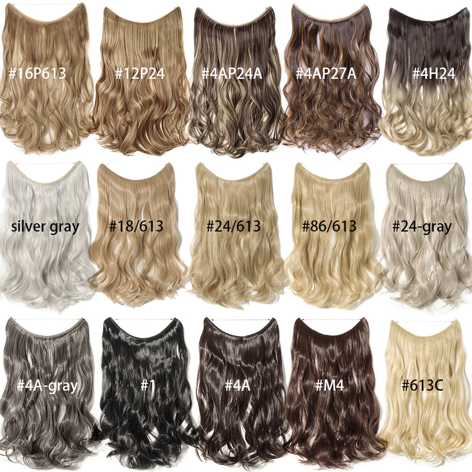 Collection of Invisible Wire No Clips In Hair Extension