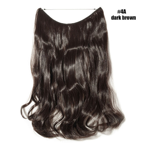 Dark Brown Invisible Wire No Clips In Hair Extension