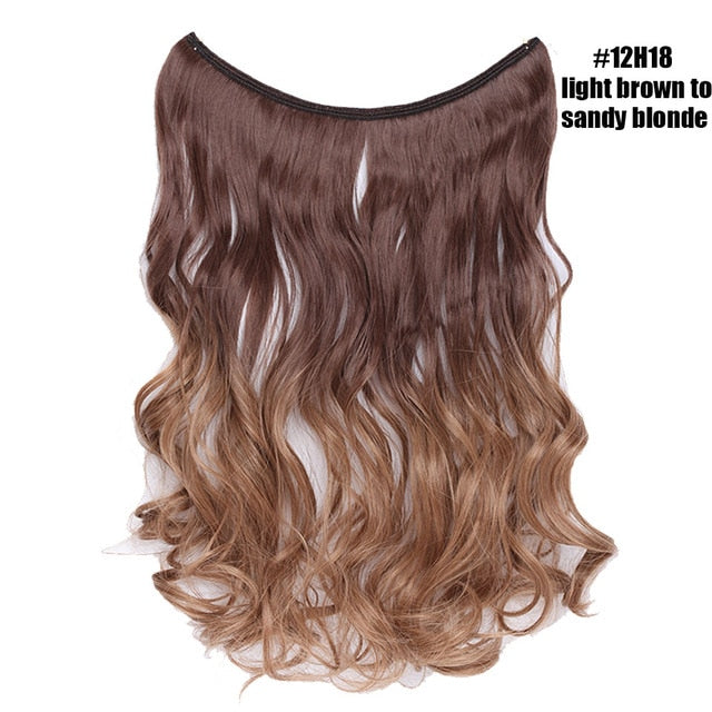Sandy Blonde Invisible Wire No Clips In Hair Extension