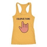 I Love You Racerback Tank Top - Yellow | Shop Sassy Chick