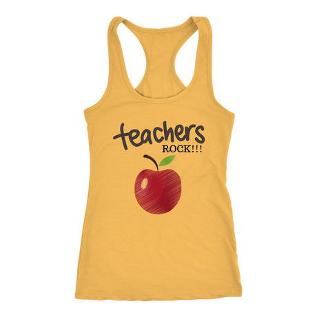 Teachers Rock Racerback Tank Top - Yellow | Shop Sassy Chick