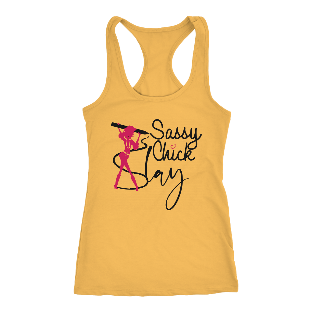 Sassy Chick Slay Racerback Tank Top - Yellow | Shop Sassy Chick