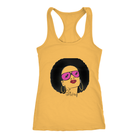 Sassy Afro Racerback Tank Top - Yellow | Shop Sassy Chick