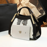 Size of compartment Leather Crystal Diamonds Shoulder Bag