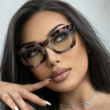 Model Using Leopard Tea Vision Care Eyeglasses