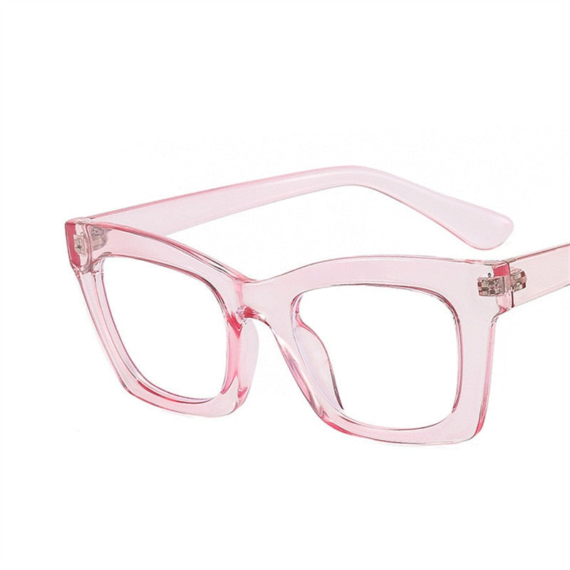 Transparent Pink Frame Vision Care Eyeglasses