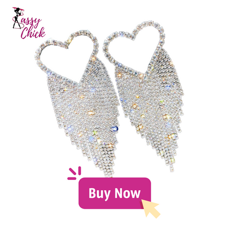 Long Tassel Rhinestone Drop Earring