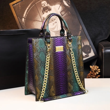 Purple Luxury Leather Handbag 