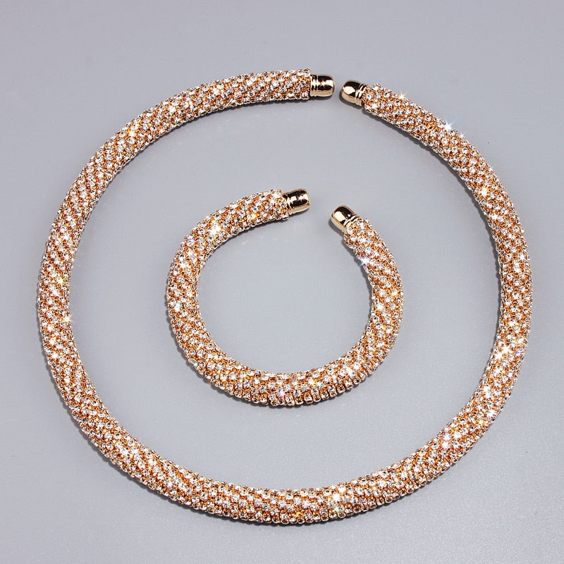 Rose Gold Maxi Crystal Jewelry Set