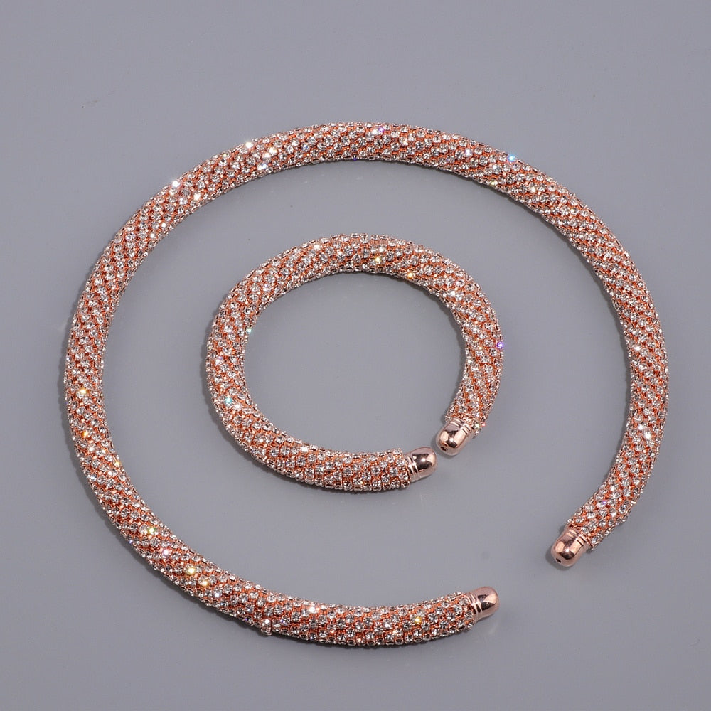 Rose Gold Maxi Crystal Jewelry Set
