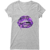 Purple Lip V-neck Shirt