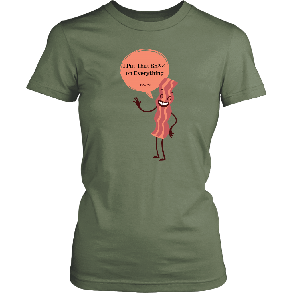 Bacon Women's Unisex T-Shirt - Fatigue | Shop Sassy Chick