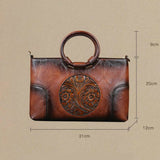 Size of Retro High-Quality Leather Handbag