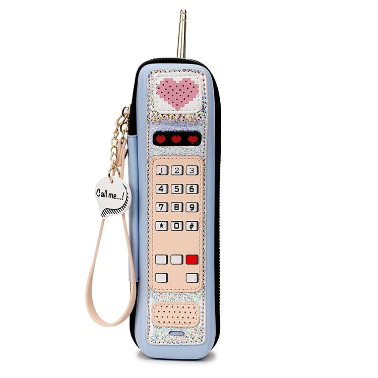 Blue Retro Phone Handbag