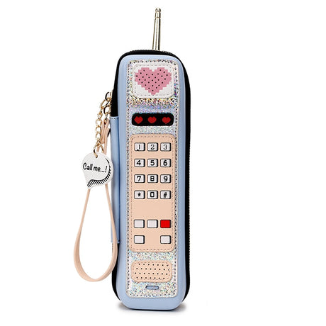 Blue Retro Phone Handbag