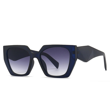 Blue Retro Polygon Cat Eye Colorful Sunglasses