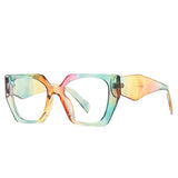 Rainbow Retro Polygon Cat Eye Colorful Sunglasses