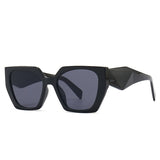 Black Retro Polygon Cat Eye Colorful Sunglasses