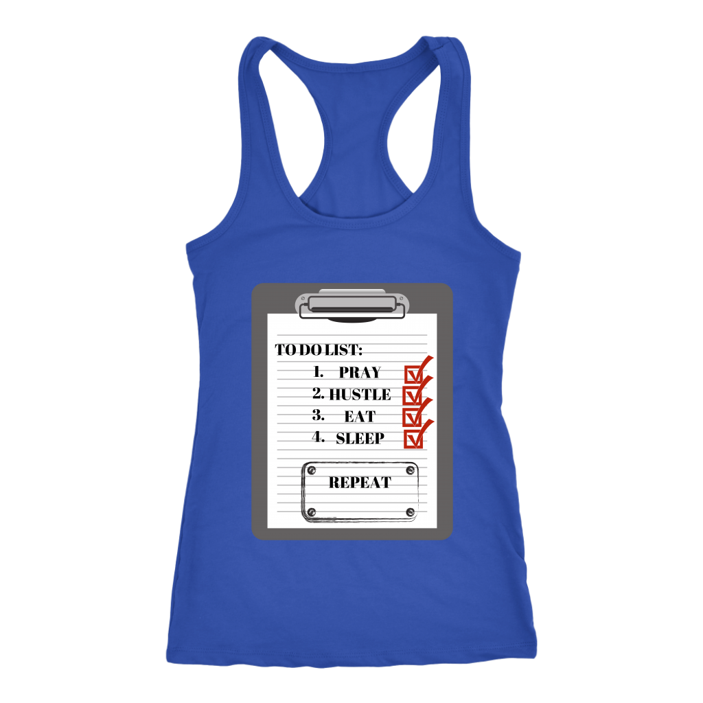 To Do List Racerback Tank Top - Blue | Shop Sassy Chick