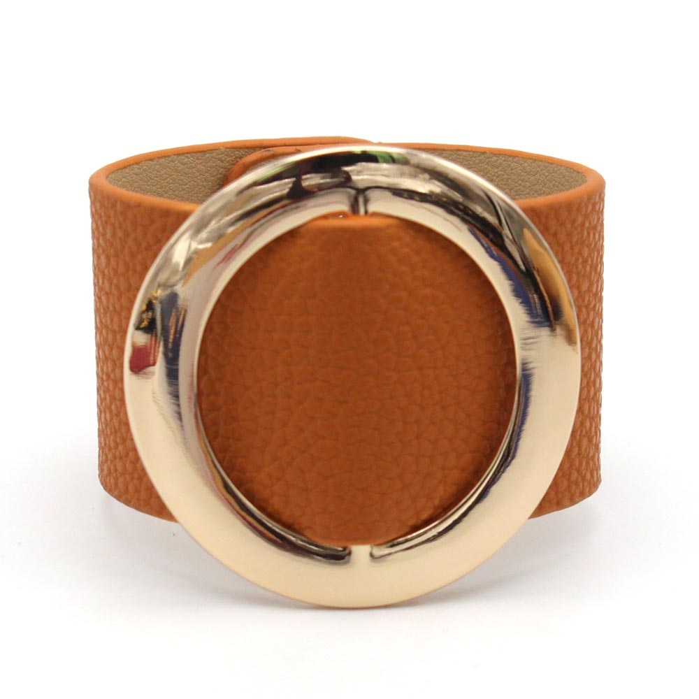 Geometric Wrap Circle Leather Bracelet