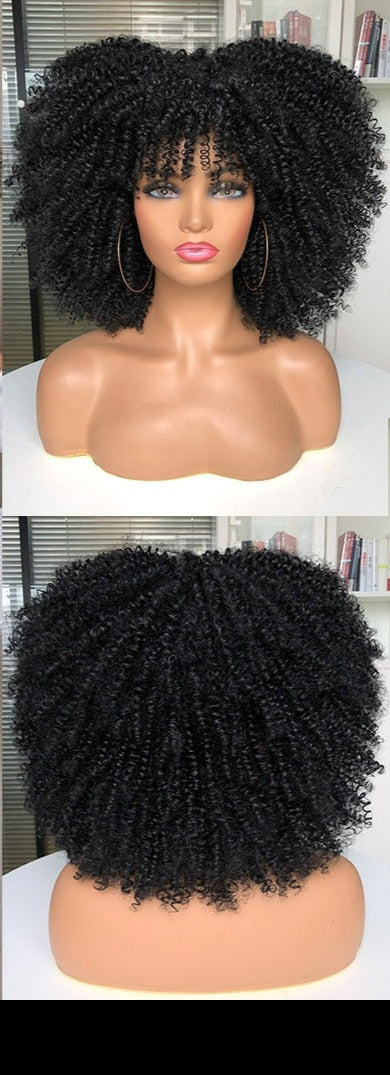 Blonde Mixed Short Afro Kinky Curly Wigs