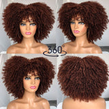 Blonde Mixed Short Afro Kinky Curly Wigs