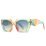 Retro Polygon Cat Eye Colorful Sunglasses