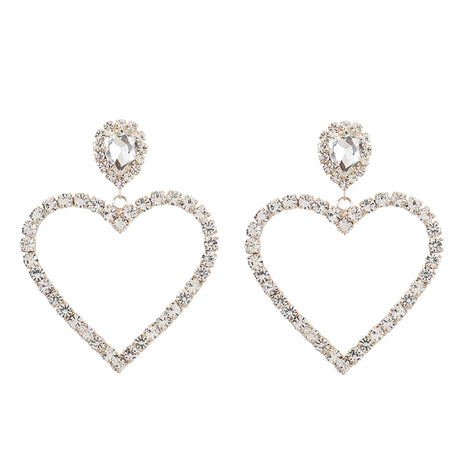 Big Rhinestone Love Heart-shaped Earring