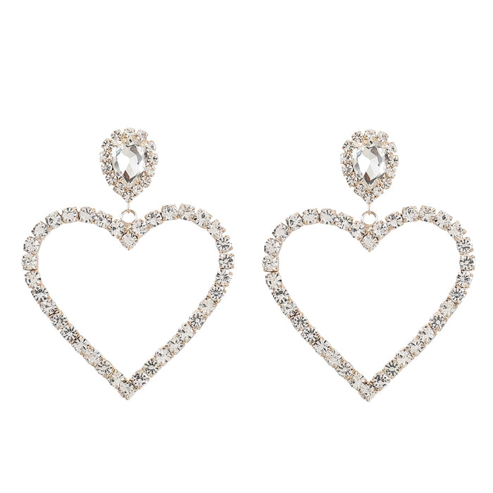 Big Rhinestone Love Heart-shaped Earring