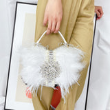 Ostrich Feather Tassel Party Clutch Bag