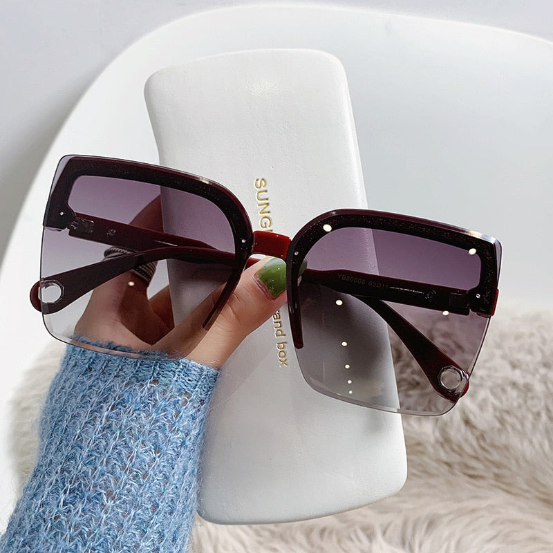 Oversized Rimless Square Sunglasses – Shop Sassy Chick