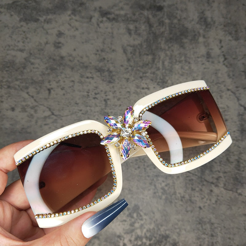 Oversized Square Diamond Vintage Sunglasses