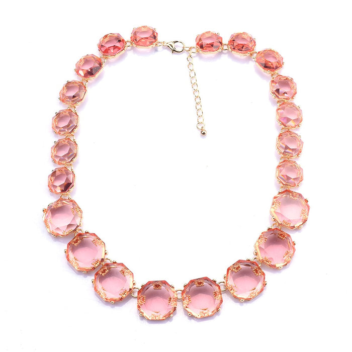 Candy Color Transparent Gem Necklace
