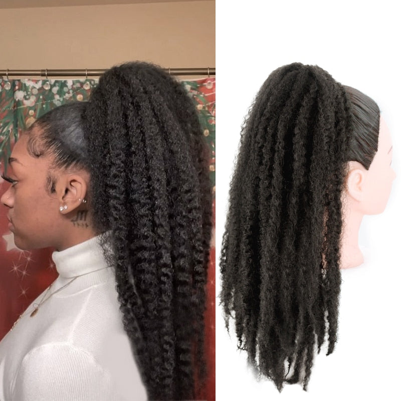 Afro Kinky Curly Ponytail Braid Clip