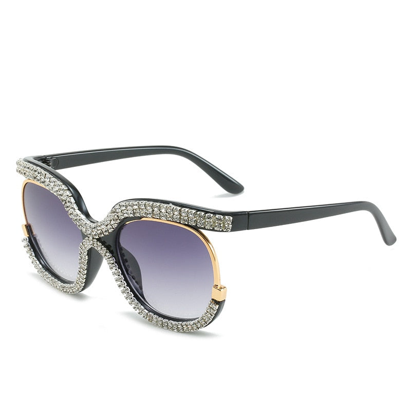 Diamond Oversized Round Sunglasses