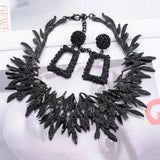 Ethnic Leaves Statement Chokers Necklace Set