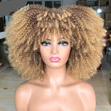 Blonde Mixed Short Afro Kinky Curly Wigs