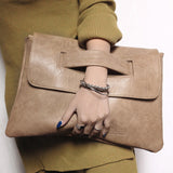 Leather Envelope Clutch Bag
