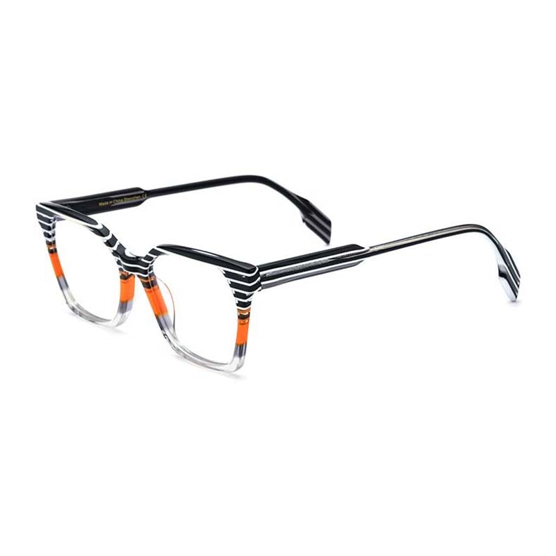 Stripe Acetate Spectacle Optical Eyeglasses