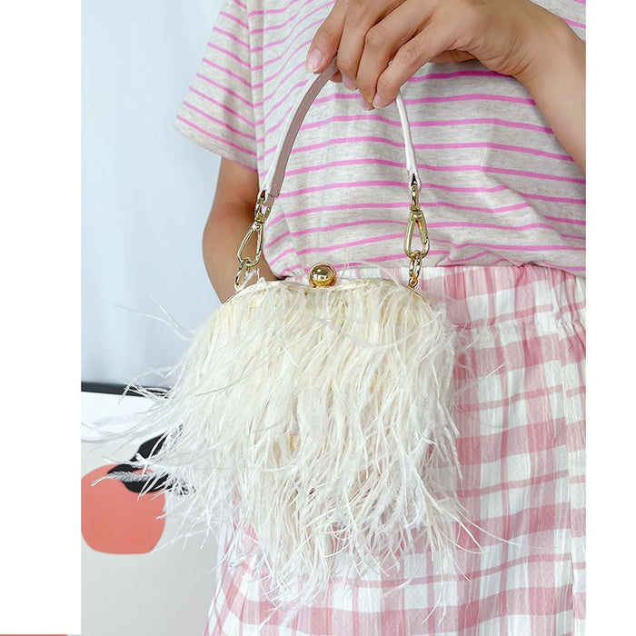 Ostrich Feather Heart-Shaped Clutch Bag — Shop Sassy Chick