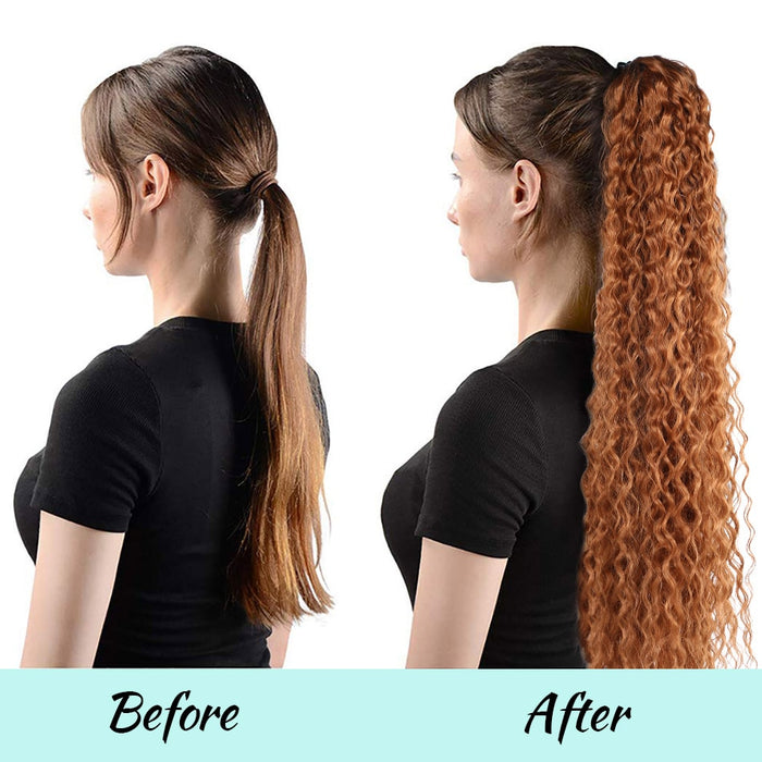 Long Curly Synthetic Ponytail Extensions Clip-In