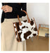 Top-Handle Cow and Leopard Print Bag