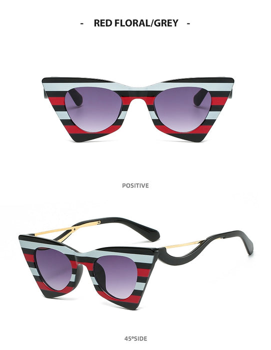 Stripe Cat Eye Sunglasses